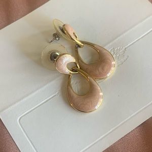 Pink Swirl Enamel Earrings